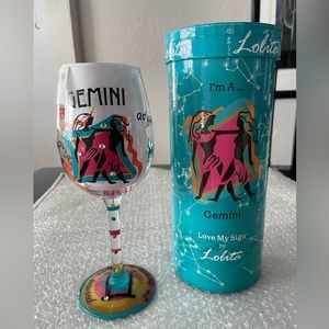 Lolita Love my sign  Gemini  Wine Glass